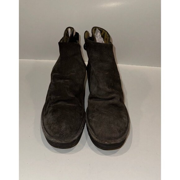 FLY London Yama Suede Ankle Wedge Boots Size 40 - Picture 9 of 10
